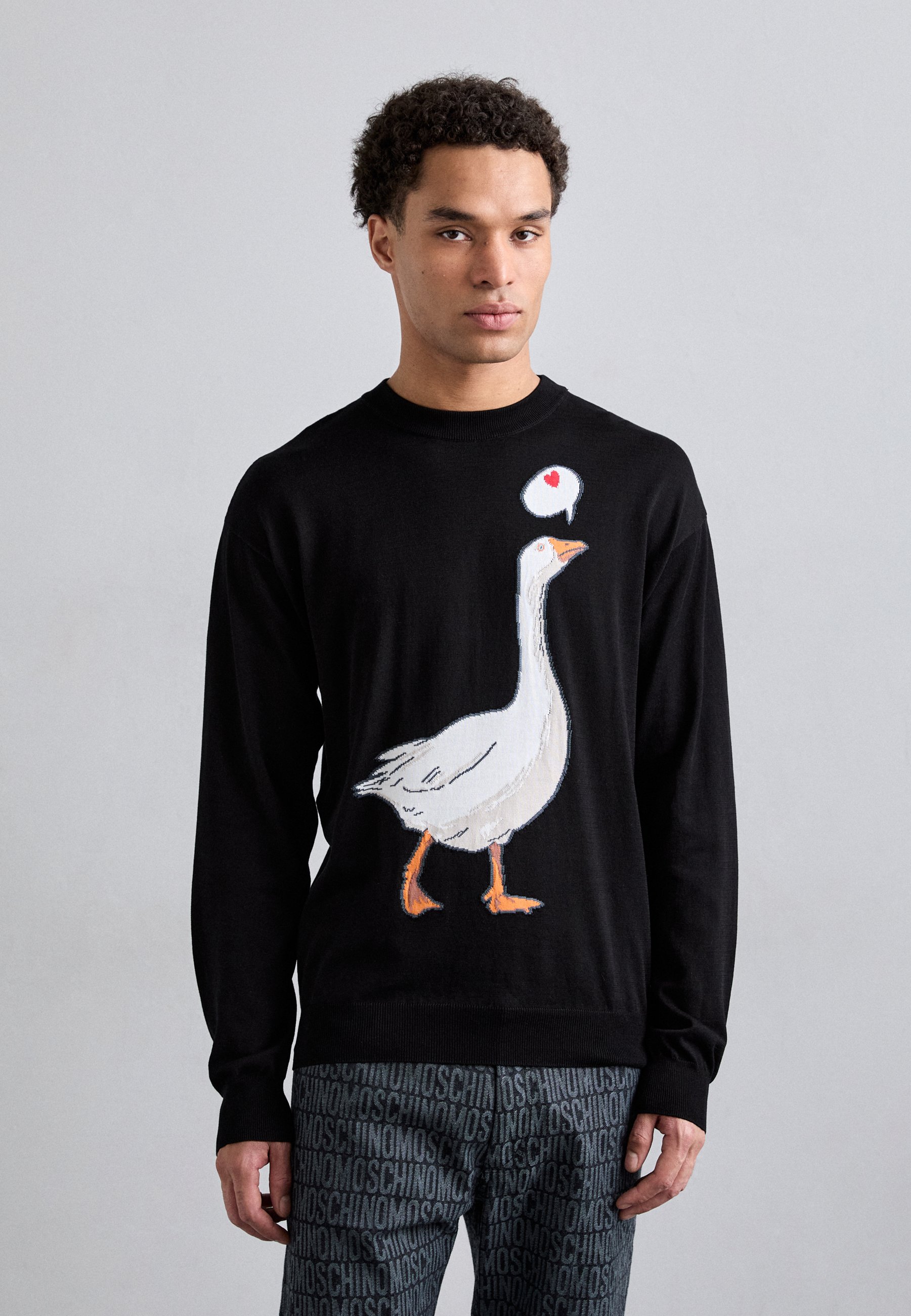 MOSCHINO ICONIC ARCHIVE GOOSE - Jumper - black - Zalando.co.uk
