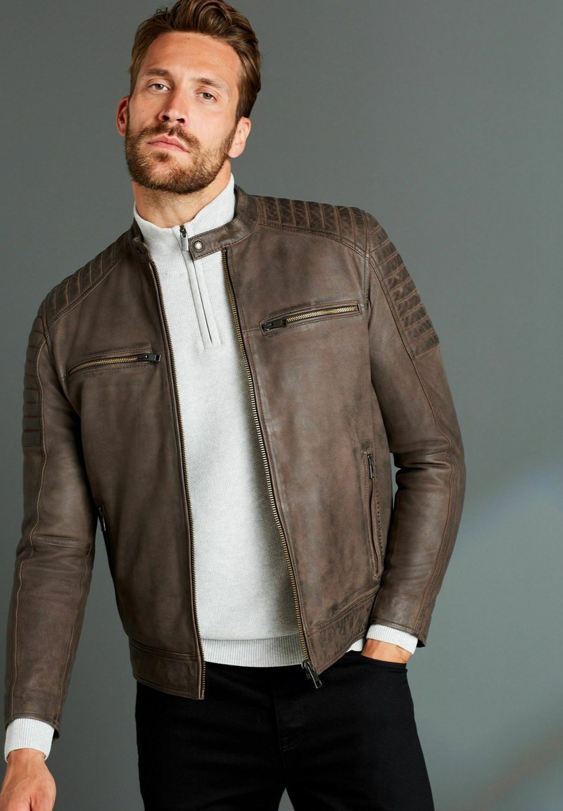 Next QUILTED RACER - Jachetă piele - brown