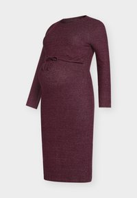 MLALICE JUNE LS JRS MIDI DRESS - Pulóverruha - winetasting detail:melange