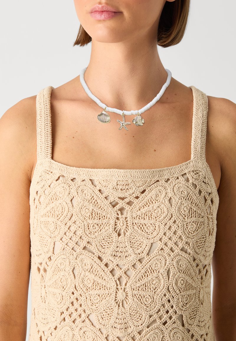 Pieces - PCCILLE NECKLACE  - Necklace - gold-coloured/white, Enlarge