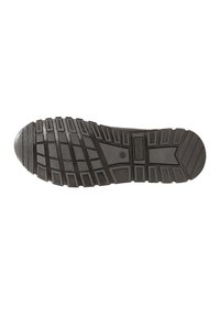 Black rubber shoe sole with thick, patterned tread. Features deep grooves for traction and a rounded heel section. Size marked as 42.