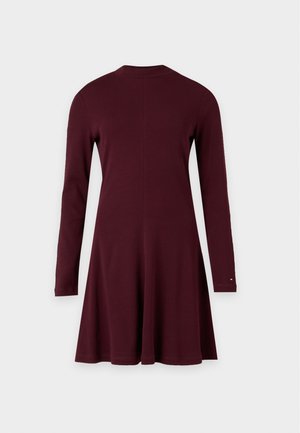 Tommy Hilfiger, CODY F&F MOCK-NK LS DRESS - Трикотажна рокля - deep burgundy