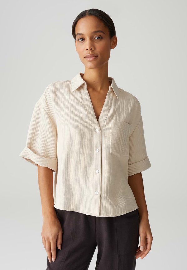 LOOSE FIT CRINKLE - Hemdbluse - natural glaze