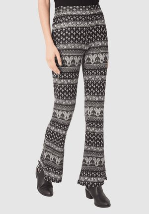 ESTAMPADO FLARE ELÁSTICA - Pantalones - black