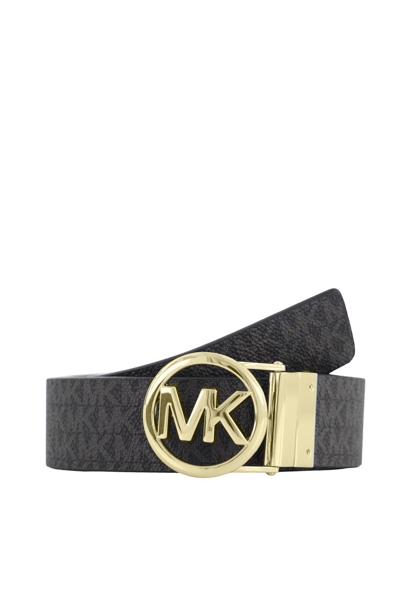 MICHAEL Michael Kors LOGO BELT - Belt - black gold/black 
