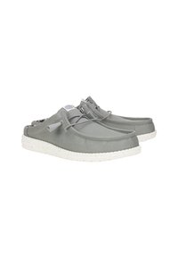 HEYDUDE WALLY SLIP STRETCH CANVAS - SLIP-ONS - Ciabattine - grey