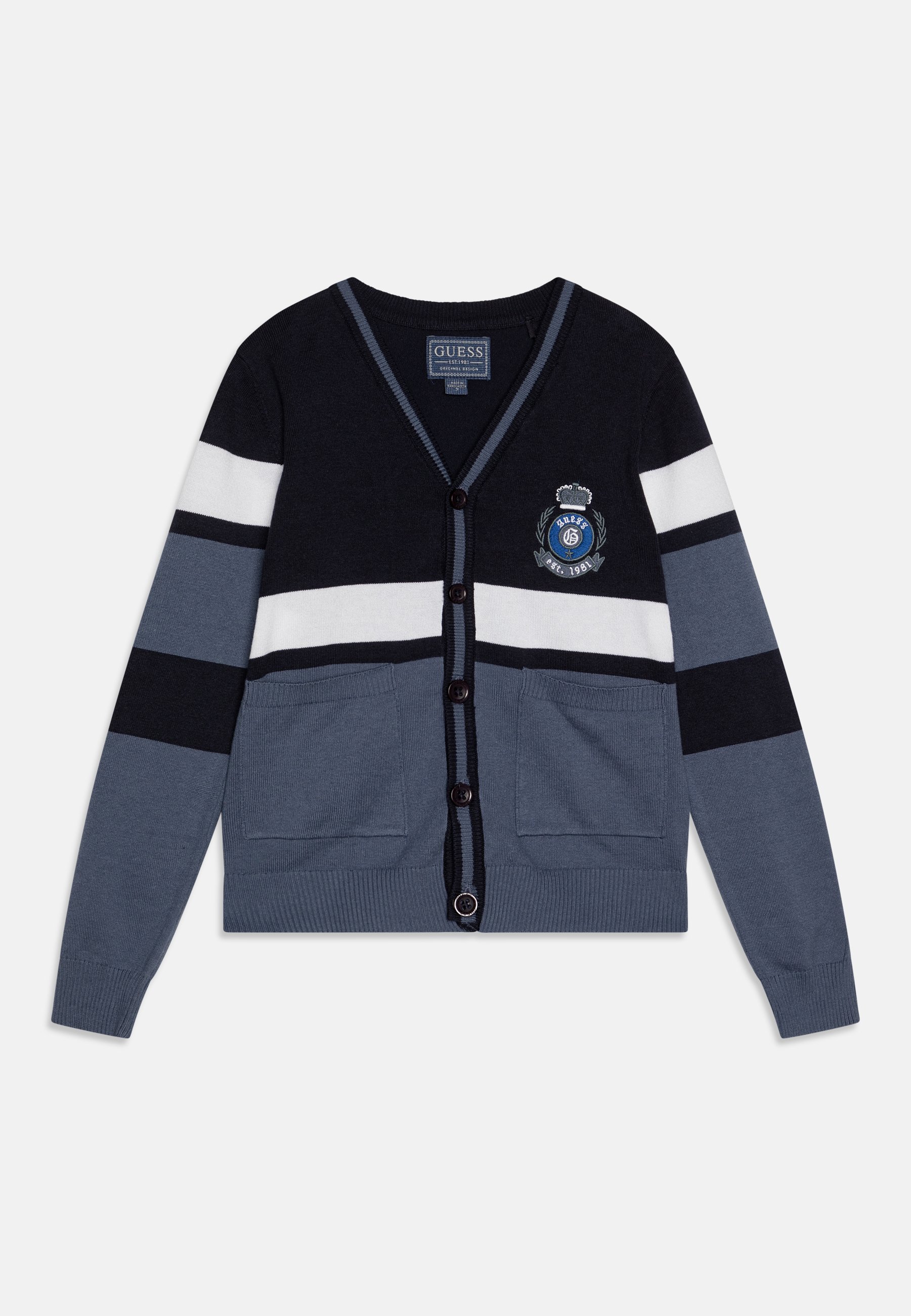 Gilet Guess Jeans Garçon – Gris Bleu – Taille 14 Ans – 100% Coton