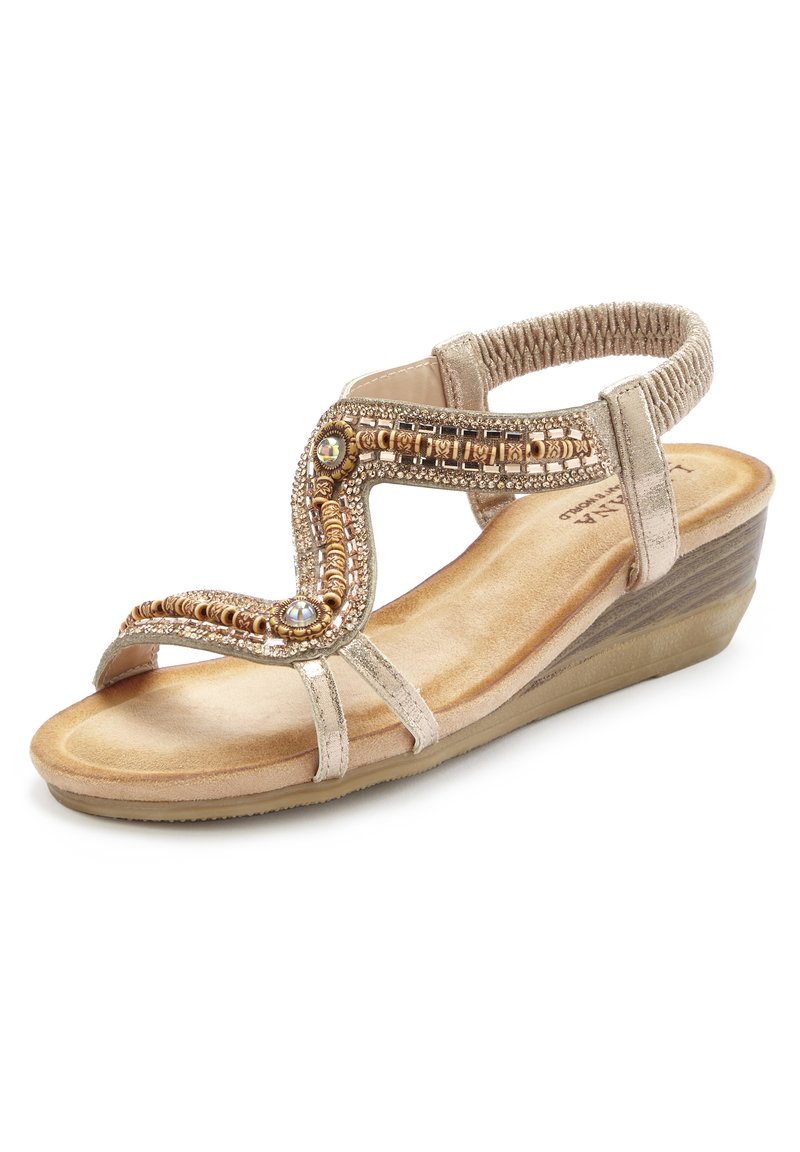 TOM TAILOR Sandalen met sleehak - navy silver/blauw