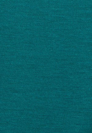 Tessuto teal a trama testurizzata con un motivo a maglia liscia, caratterizzato da una tessitura uniforme e regolare e da una leggera elasticità.