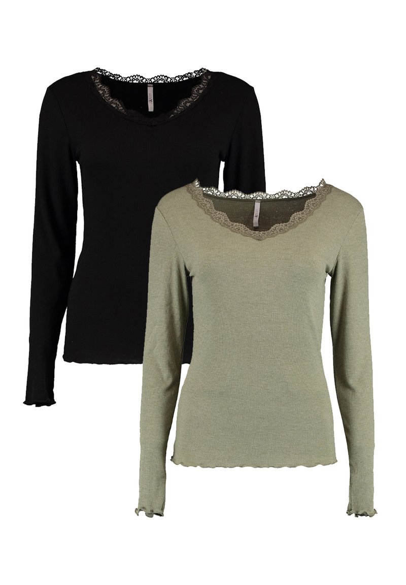 Hailys 2-ER SET - Langarmshirt - schwarz grün
