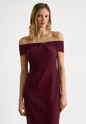 TWIST-FRONT CREPE COCKTAIL DRESS - Koktailové šaty/večierkové šaty - dark garnet