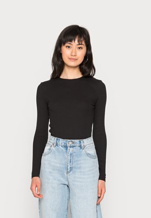 THE ONE ORGANIC CREW LONG SLEEVE - Long sleeved top - black