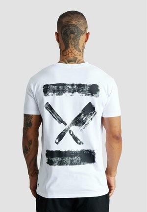 INKED BLADES CREW NECK  - T-shirt con stampa - white