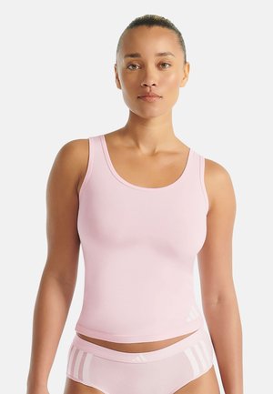 Helles rosa Sporttanktop mit figurbetonter Passform und Rundhalsausschnitt. Mit dezentem Logo-Detail und glattem, dehnbarem Stoff für besonderen Komfort.