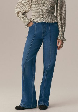 TALL FIT - SEAM FRONT - Wide Leg - mid blue