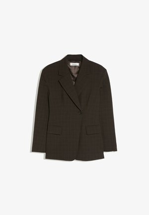 Bershka, FITTED CHECK BLAZER - Blazer - mottled dark brown