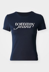 SLIM ESSENTIAL LOGO TEE - T-shirt imprimé - dark night navy