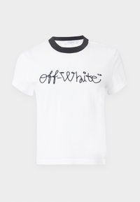 SCRIPT LOGO FITTED FITTED TEE - T-shirt print - white/blue
