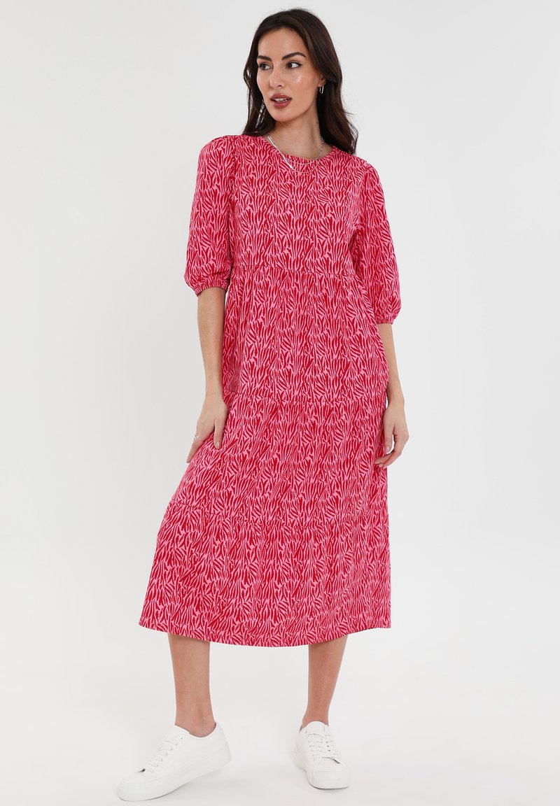 Threadbare THREADBARE FINN MIDI TIERED Vardagsklänning pink zebra