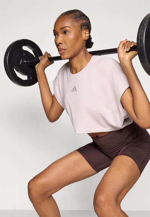 adidas POWER WORKOUT CROPPED BOXY 3 STRIPES - Top - ice purple — photo 4