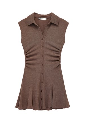 Koton, MINI SHIRT DRESS . - Skjortekjole - brown