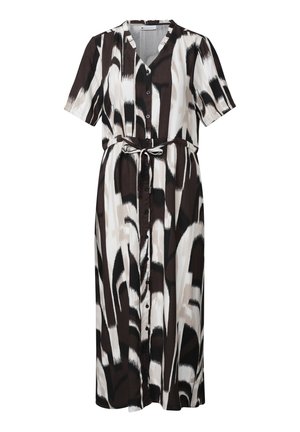 Street One, MIDI DRESS WITH V-NECK AND PRINT - Blousejurk - espresso brown