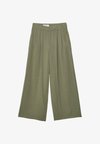 RUSTIC WIDE-LEG TROUSERS WITH ADJUSTABLE BUTTONS 04536747 - Bukser - khaki