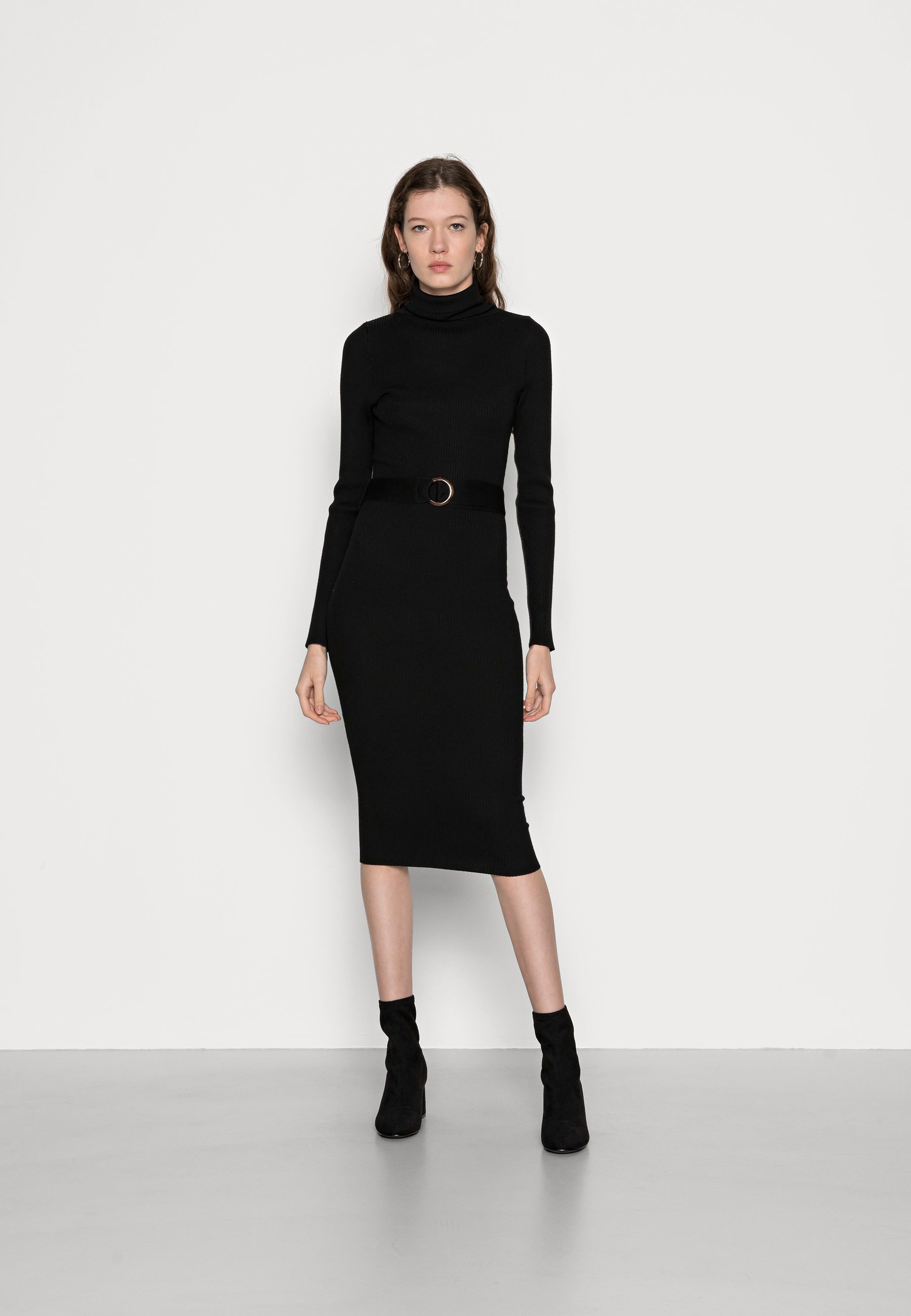 Missguided BELTED ROLL NECK MIDI DRESS 