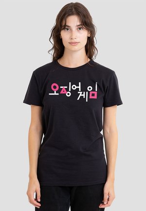 SQUID GAME KOREAN LOGO - Print T-shirt - black