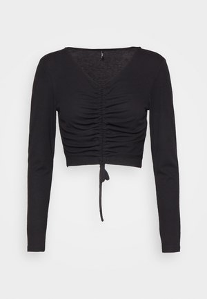 ONLY ONLSHIA RUCHING SHORT - Maglietta a manica lunga - black