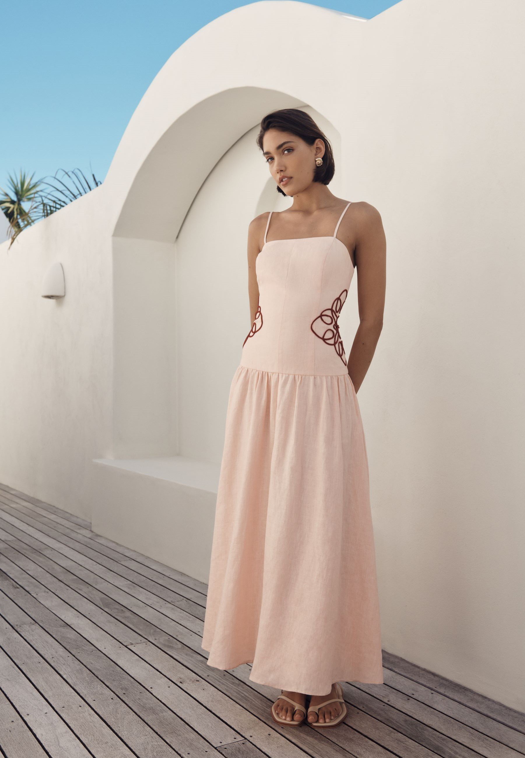 zimmermann embroidered floral linen and silk midi dress Zimmermann Rebellion silk-linen midi dress