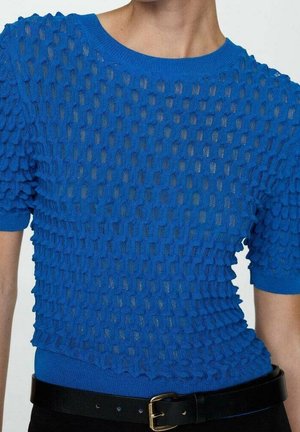 Triko s potiskem - neon blue
