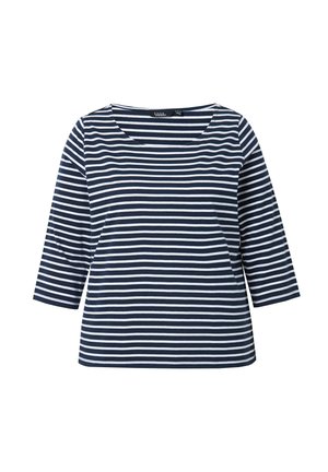 Ulla Popken STRIPED 3/4 SLEEVE TEE - Top s dlouhým rukávem - navy blue