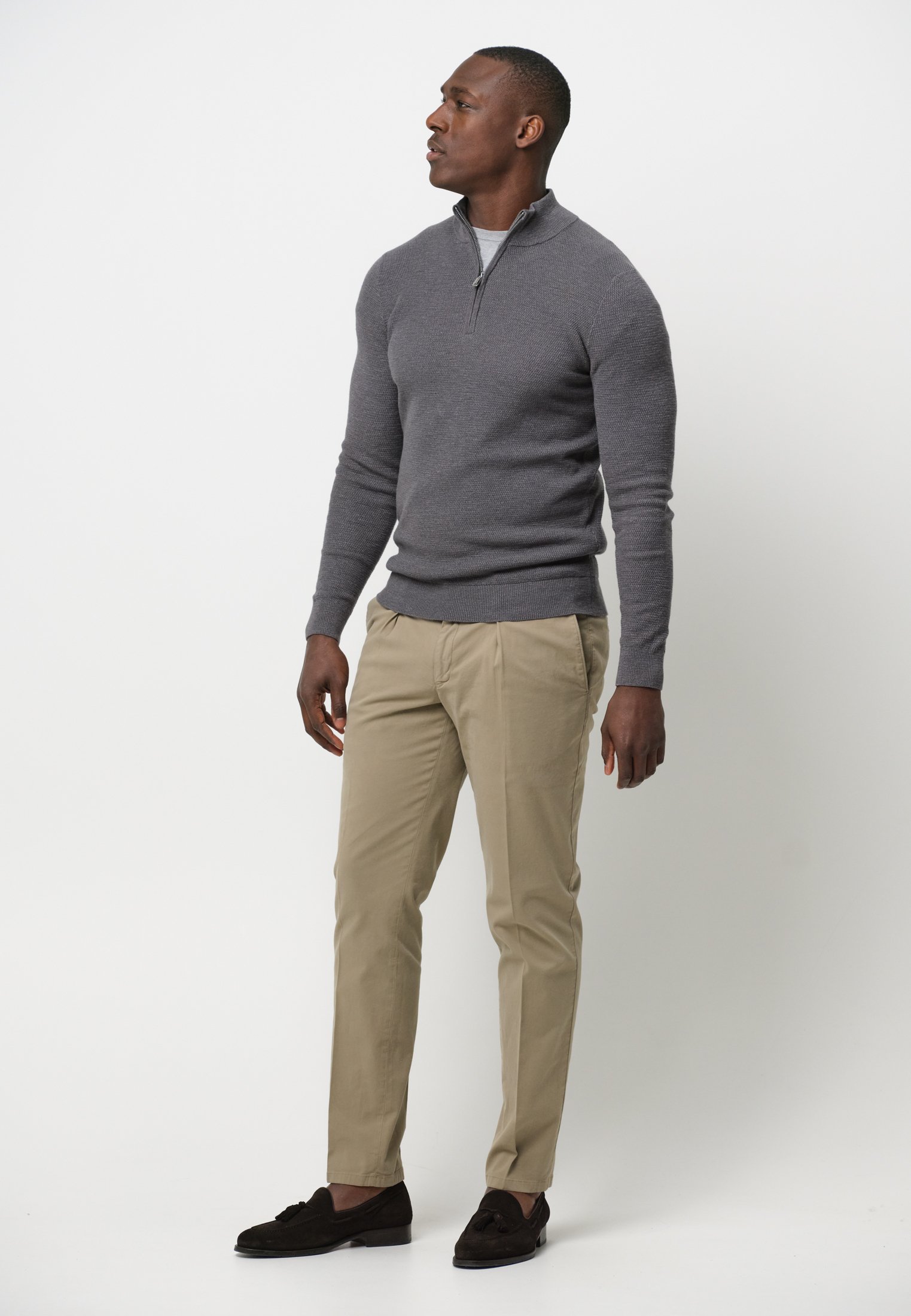 PROFUOMO Pantalones chinos taupe/marrón topo