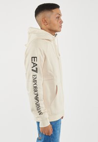 EA7 Emporio Armani LOGO - Felpa con zip - whitecap grey