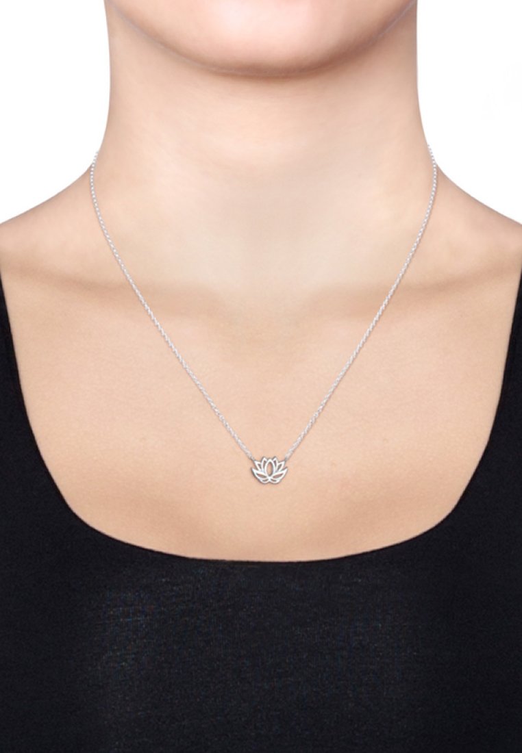 Elli - LOTUS FLOWER - Necklace - silver-coloured, Enlarge