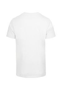 Hvid bomuld t-shirt med en klassisk rund halsudskæring og korte ærmer. Bagsiden er enkel, med en glat tekstur og lige nederkant.
