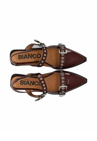Bianco BIAVICTORIA - Balerinos stiliaus laivutės su kulno dirželiu - burgundy