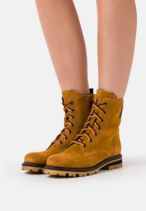 s.Oliver BOOTS - Lace-up ankle boots - mustard