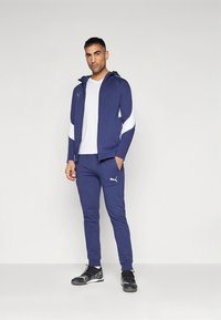 Puma HOODED JACKET - Zip-up sweatshirt - navy/silver/white