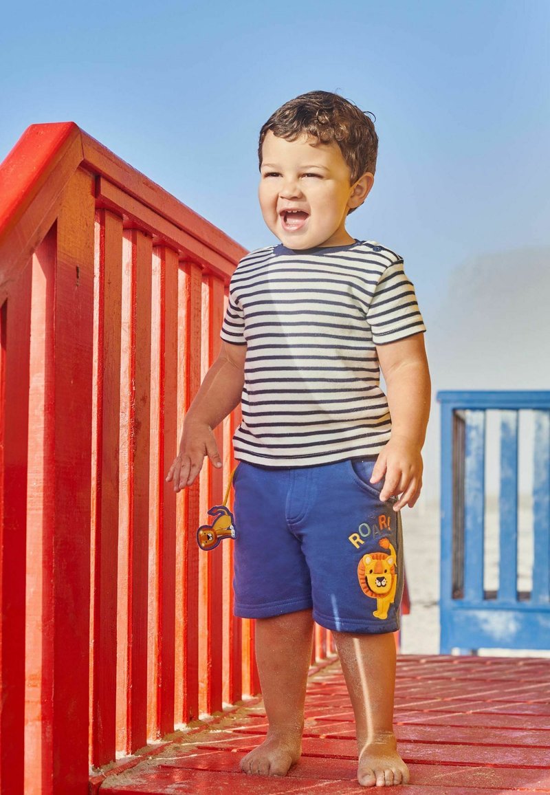JoJo Maman Bébé Tričko s potlačou - ecru navy