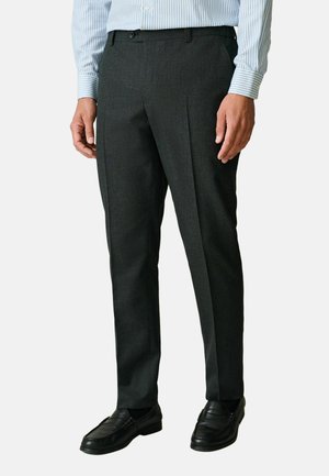 Next, REGULAR FIT - TEXTURED SMART TROUSERS WITH SIDE ELASTICATED WAISTBAND . - Chino - charcoal grey