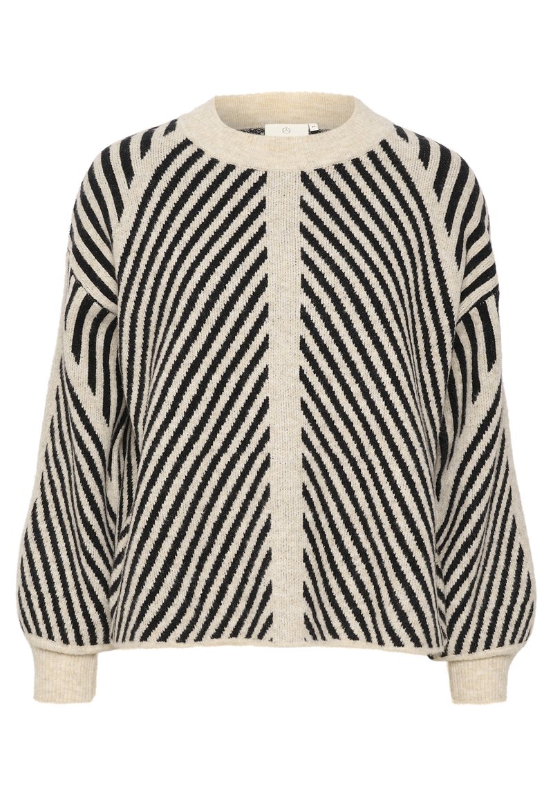Kaffe KAVERA - Jersey de punto - beige melange black/beige jaspeado ...