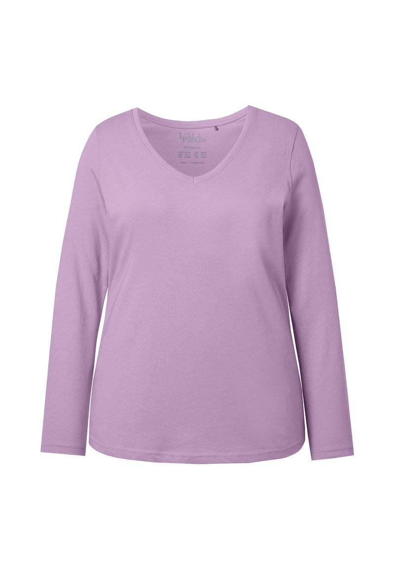 ULLA POPKEN Basic-v-Shirt, Langarm Magliette Donna