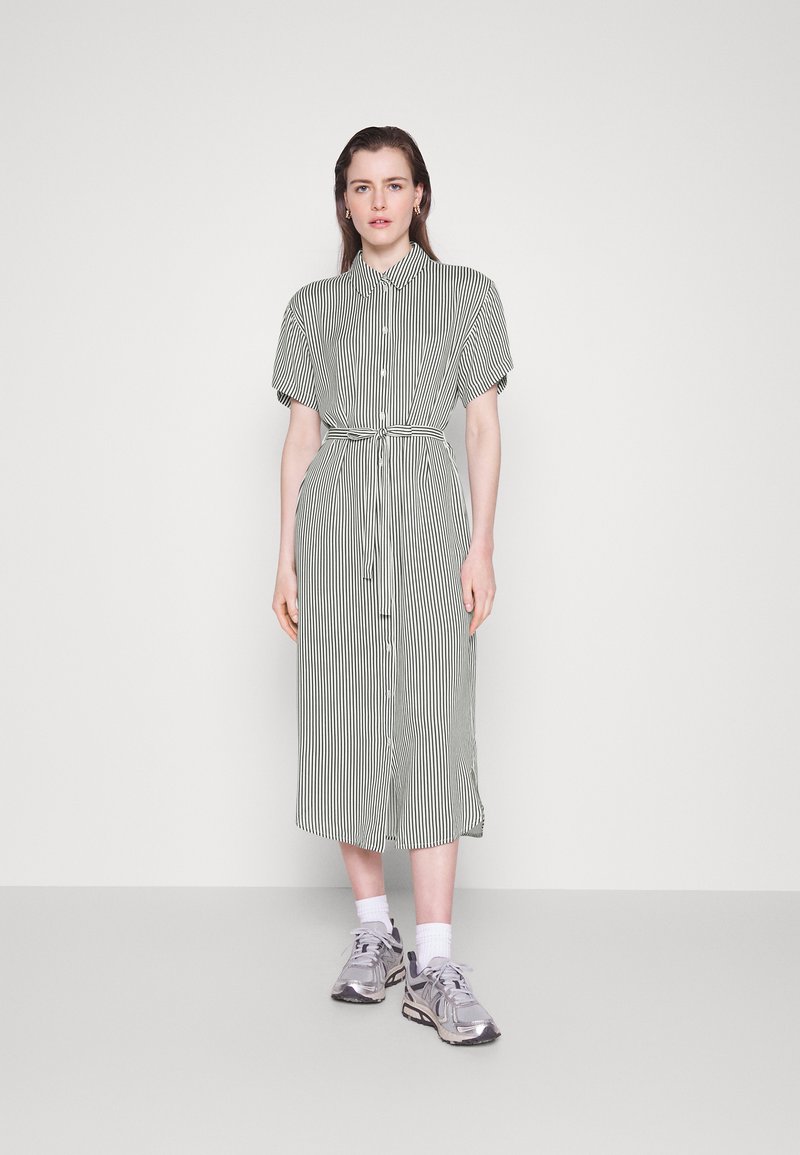 Bumby Ss Calf Shirt Dress Snow White Stripes I main image 1