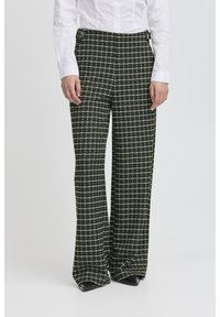 ICHI KATE CLOULE  - Kelnės - rifle green check