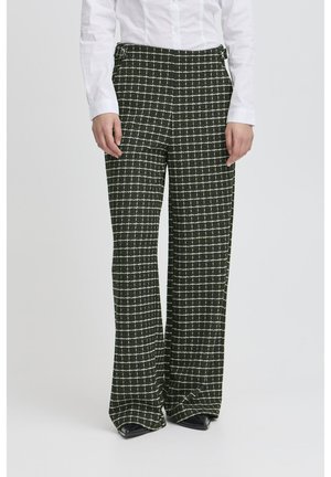 ICHI KATE CLOULE  - Trousers - rifle green check
