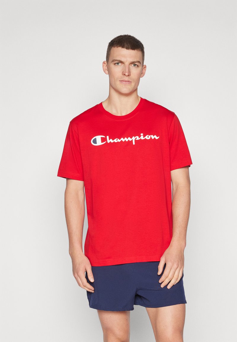 Champion ICONS CREWNECK WITH LARGE LOGO - Nyomott mintás póló - red
