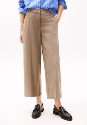 STRETCH WIDE LEG CROP PANT - Trousers - tundra brown