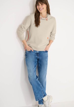 MIT ZIPPER-DETAILS - Hoodie - beige
